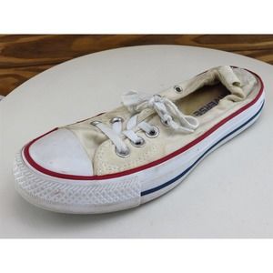 Converse Size 5.5 Sneaker Beige Fabric‎ Medium All Star Lace Up Women